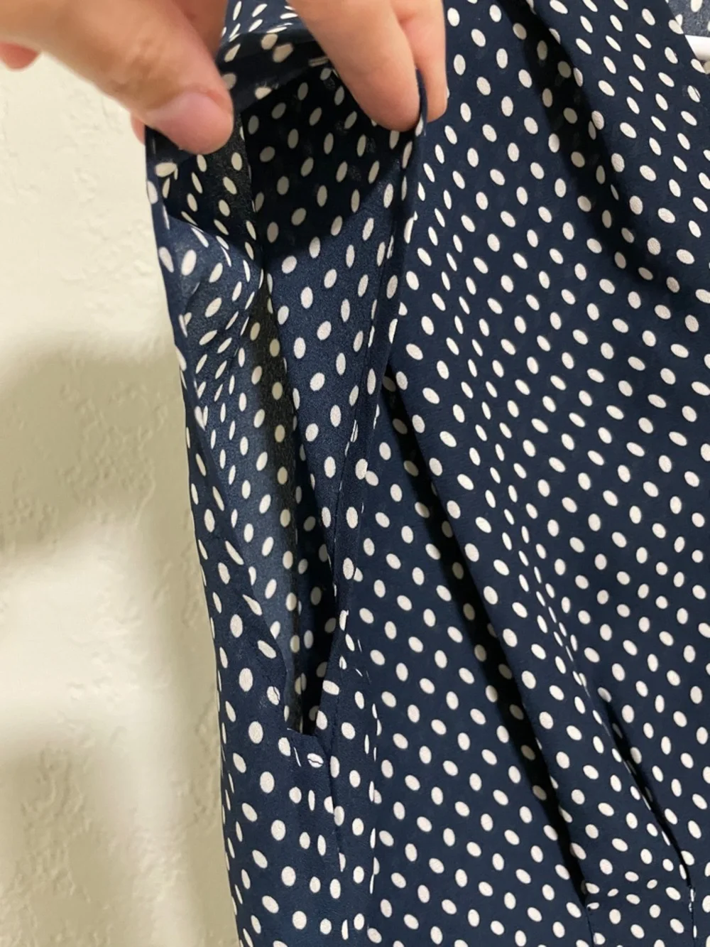 Max Studio Navy and White Polka Dot Midi Dress - Picture 7 of 9